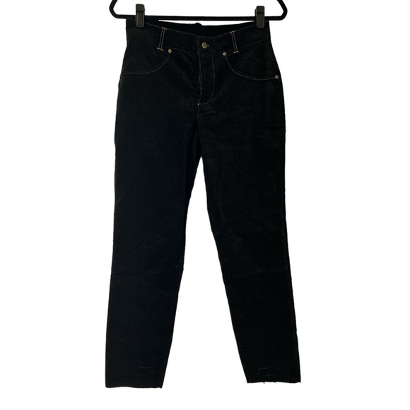 Chaser Corduroy Velour Black Cropped Pants Jeans Size SMALL NWT - Picture 1 of 6